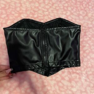 Shein pleather corset top